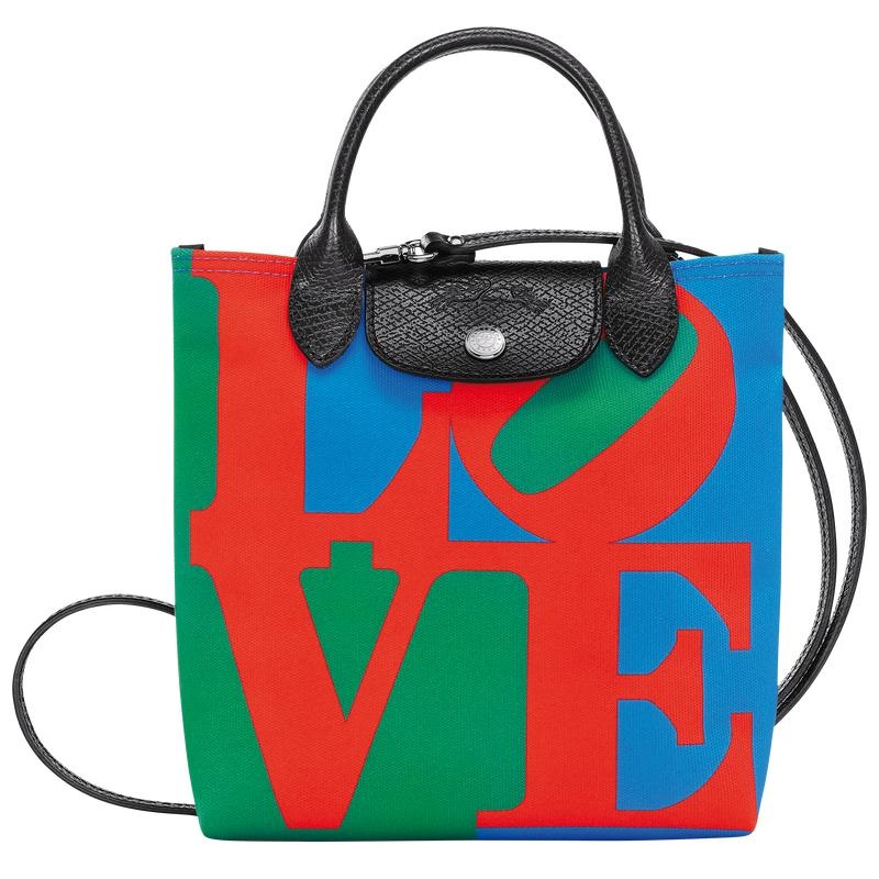 Red/Navy Men\'s Longchamp x Robert Indiana XS Crossbody Bags | KNPJX-9087