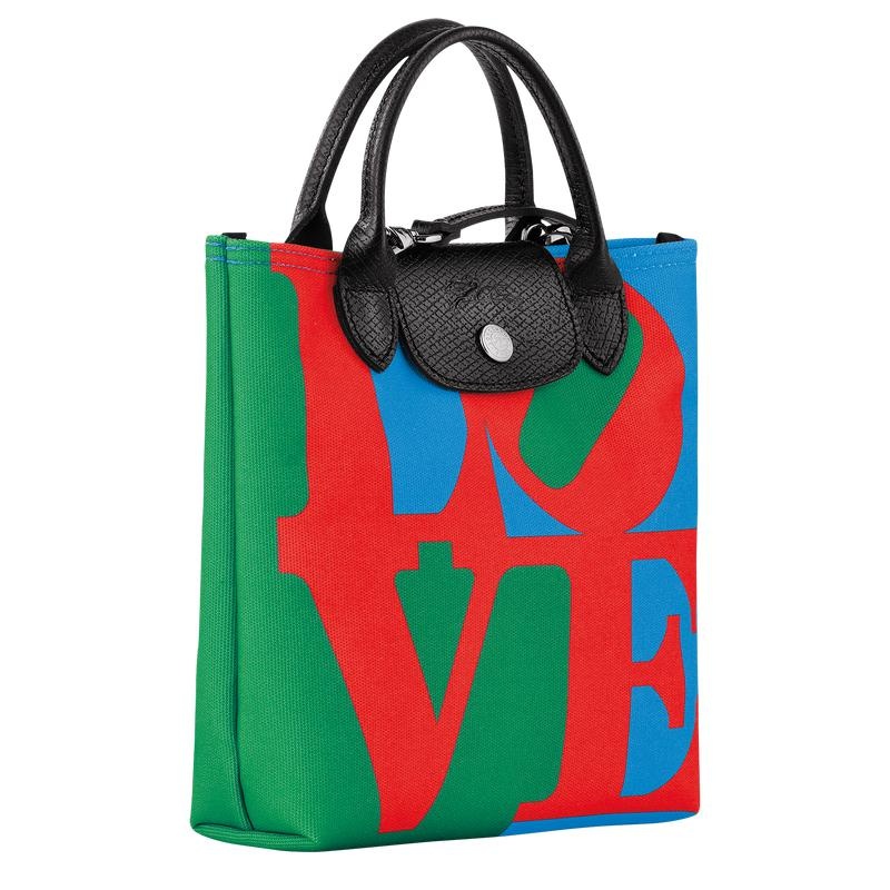 Red/Navy Women's Longchamp x Robert Indiana XS Crossbody Bags | RWTNP-2183