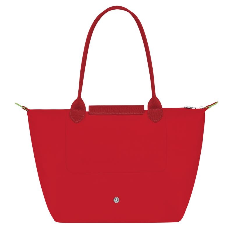 Tomato Red Women's Longchamp Le Pliage Green M Tote Bag | VOJZM-0216