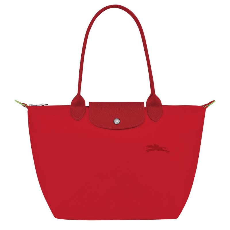 Tomato Red Women\'s Longchamp Le Pliage Green M Tote Bag | VOJZM-0216