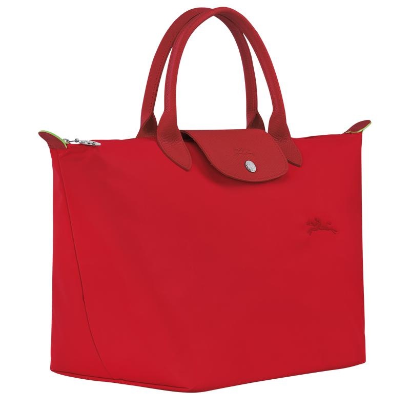 Tomato Red Women's Longchamp Le Pliage Green M Handbags | WEMFX-9451