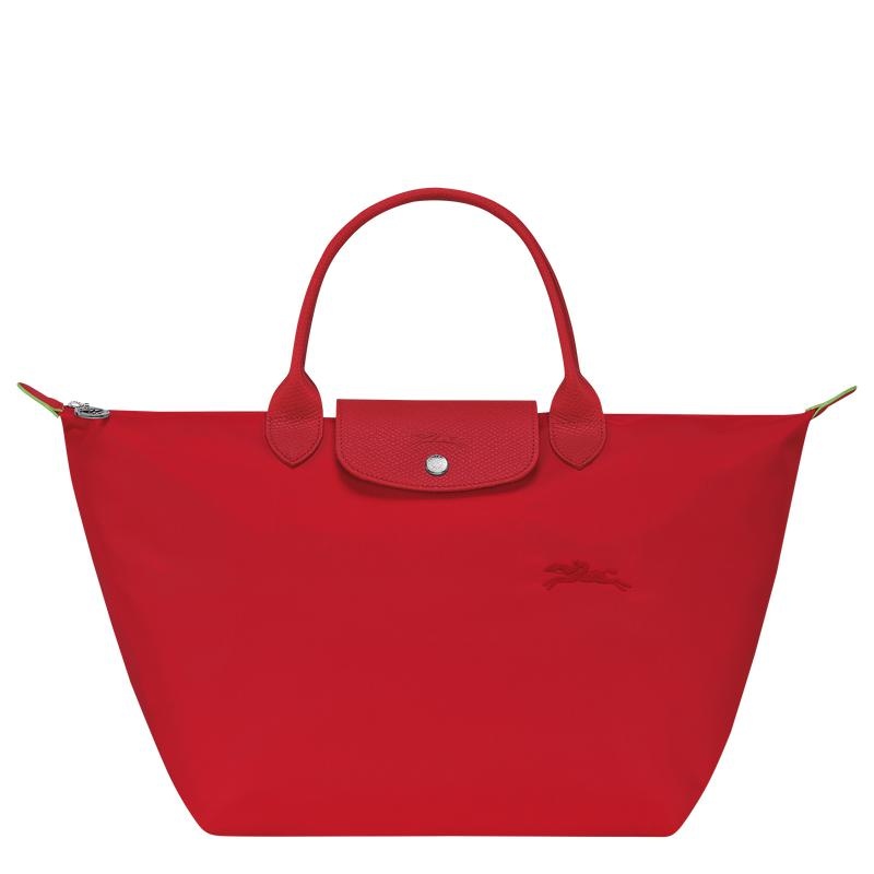 Tomato Red Women\'s Longchamp Le Pliage Green M Handbags | WEMFX-9451