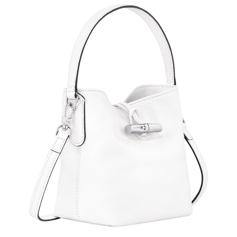 White Women's Longchamp Roseau XS Bucket Bag | HLUYP-0617