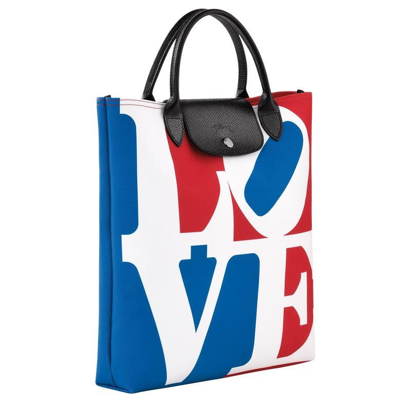 White Women's Longchamp x Robert Indiana L Handbags | RHFLP-4673