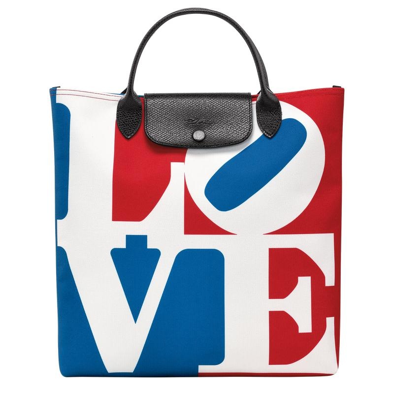 White Women\'s Longchamp x Robert Indiana L Handbags | RHFLP-4673